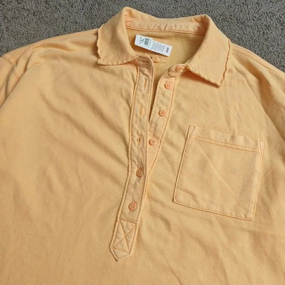 NWT Aerie Womens XXS Peach LongSleeve Collared Pocket Pullover Sweatshirt Cotton - Picture 11 of 16